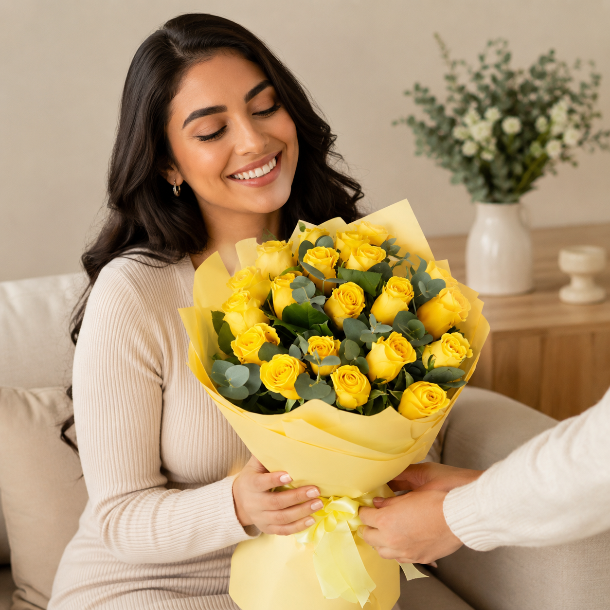 Yellow rose bouquet for September 21st gifting