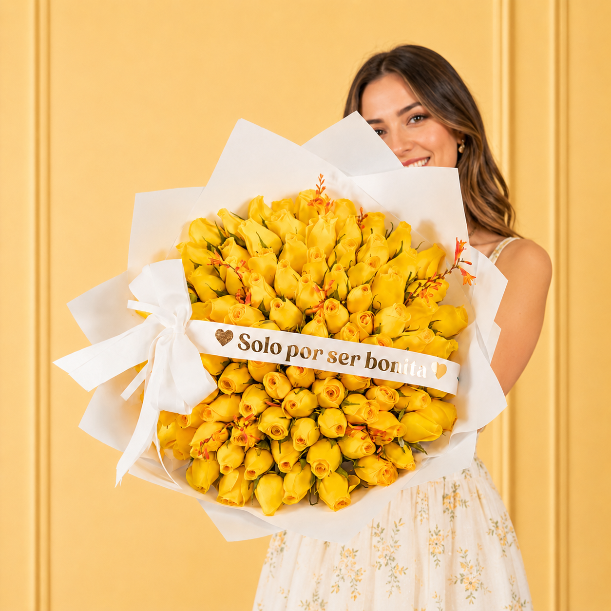 Yellow buchon bouquets