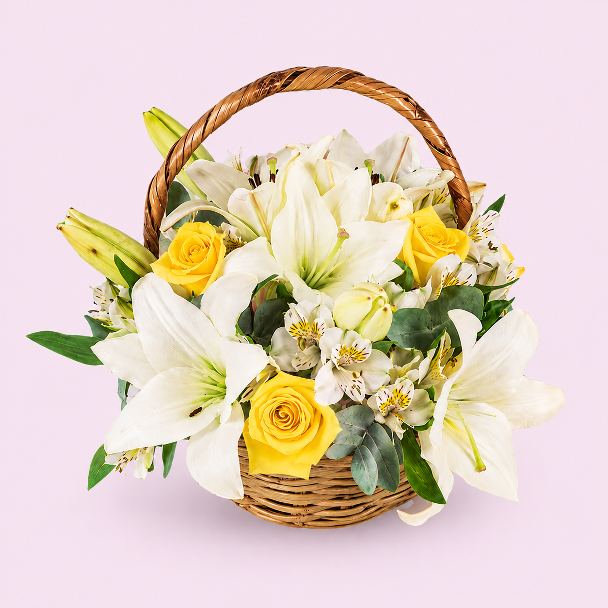 Yellow Roses Basket